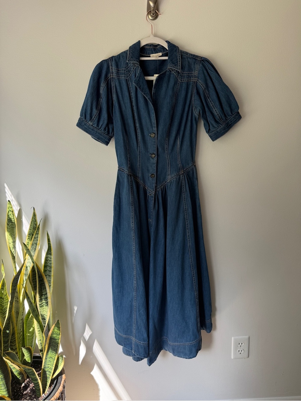 Pilcro - Short-Sleeve Denim Midi Shirt Dress - NWT - size 0